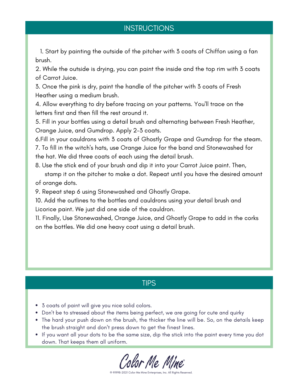 Witchs Brew Pitcher Pattern Templates, Page 2