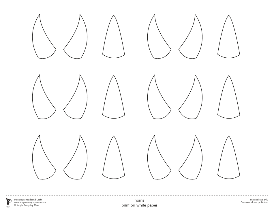 Triceratops Headband Craft Templates, Page 8