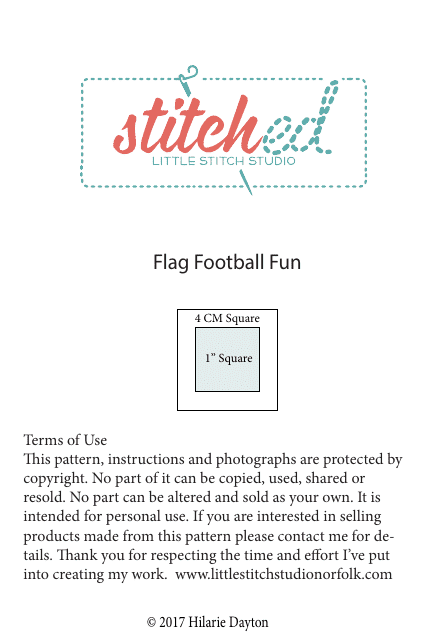 Flag Football Fun Pattern Template - Preview Image