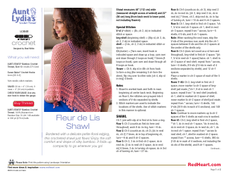 Document preview: Fleur De Lis Shawl Crochet Pattern