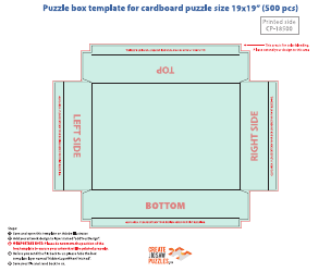 Document preview: Puzzle Box Template for Cardboard Puzzle Size 19x19"