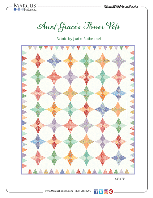 Aunt Grace's Flower Pots Quilt Pattern Templates Image