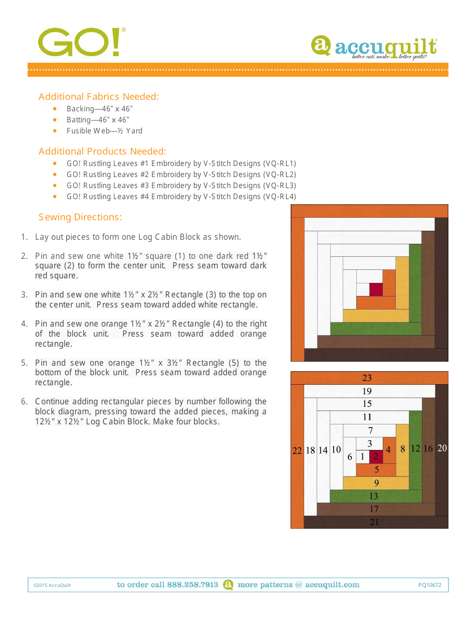 Leaves and Logs Wall Hanging Quilt Pattern, Page 3