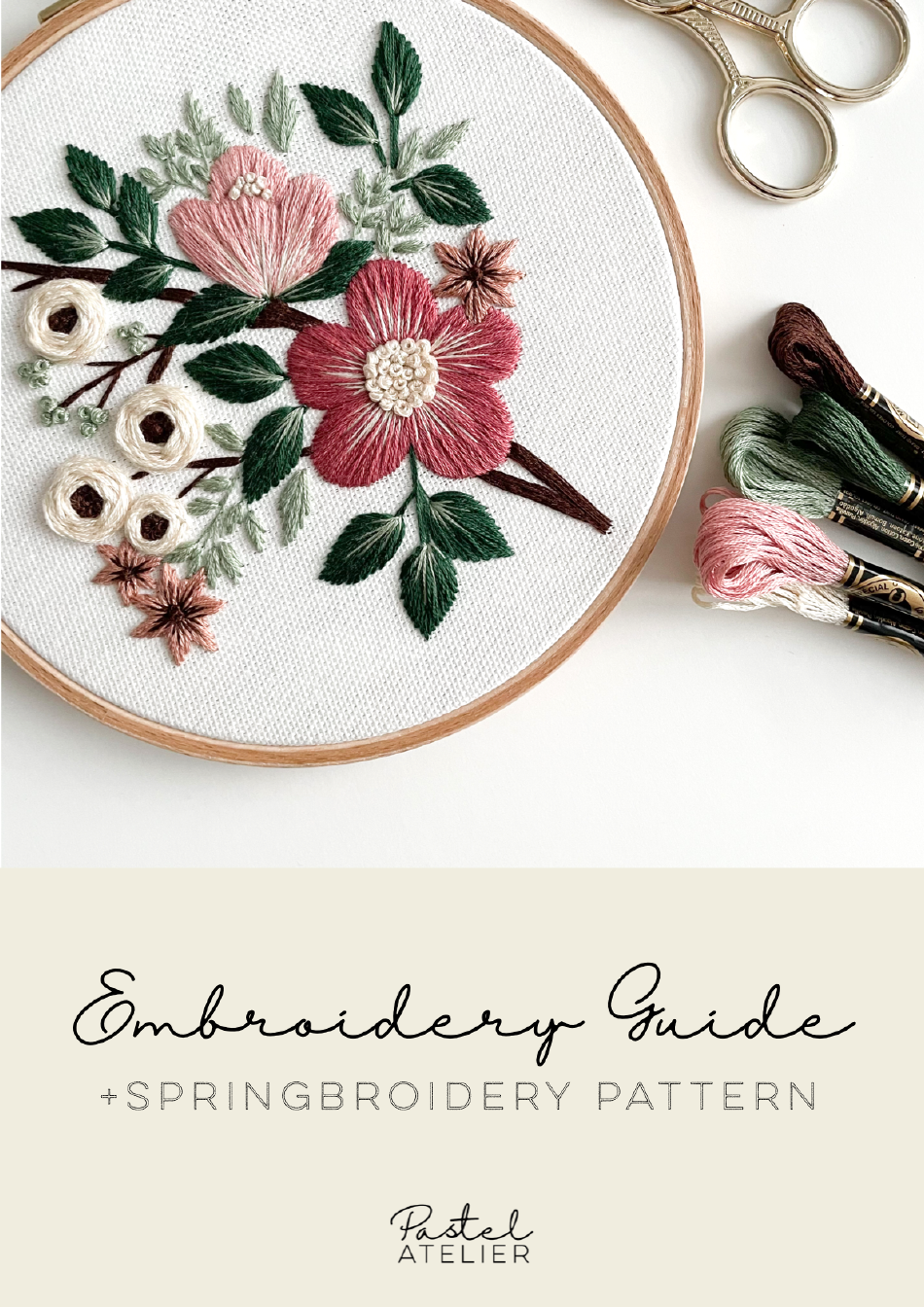 Spring Embroidery Pattern - Beautiful floral design ready for your next embroidery project.