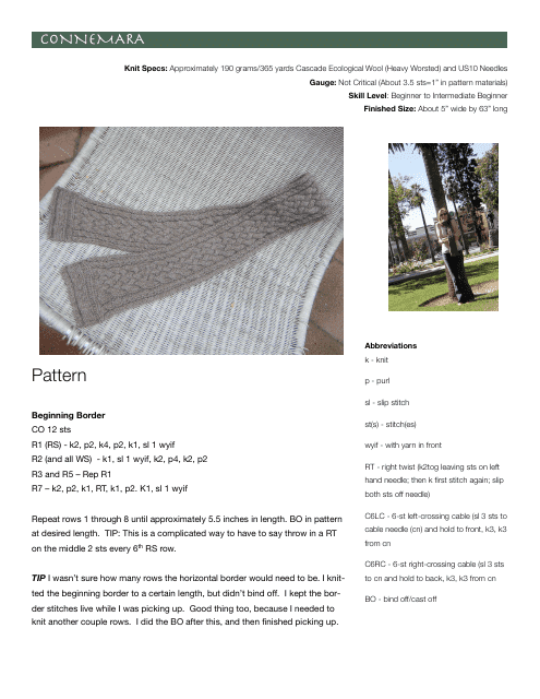 Scarf Knitting Pattern - Abstract design