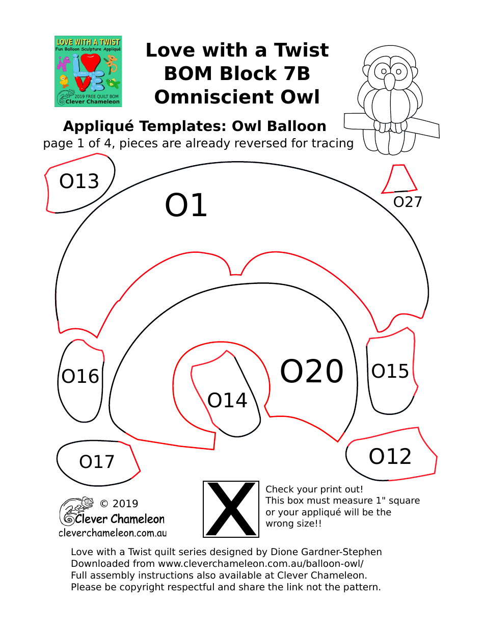 Owl Template.pdf Owl Balloon Applique Templates Download Printable PDF | Templateroller