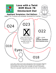 Owl Balloon Applique Templates, Page 2