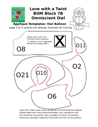 Owl Balloon Applique Templates, Page 3