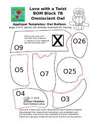 Owl Balloon Applique Templates, Page 4