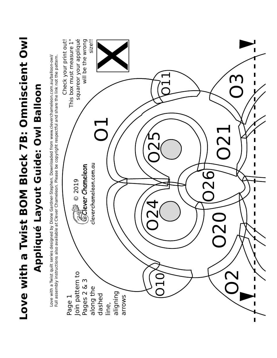 Owl Balloon Applique Templates, Page 5