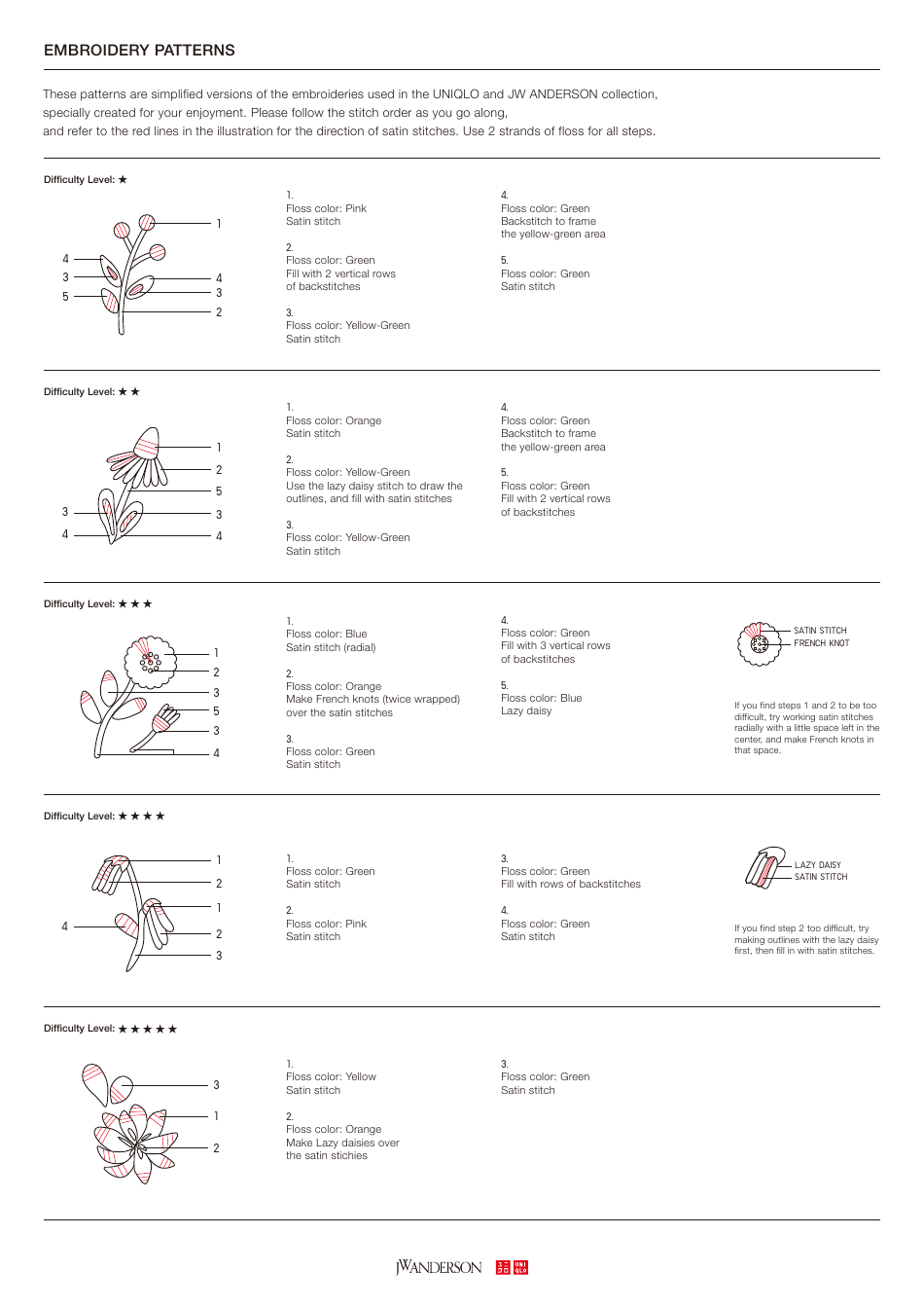 Flower Embroidery Pattern Templates, Page 4