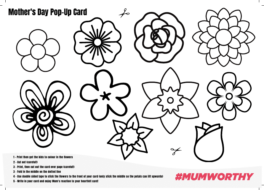 Mother's Day Pop-Up Card Template