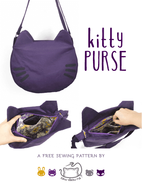 Kitty Purse Sewing Pattern Templates Preview