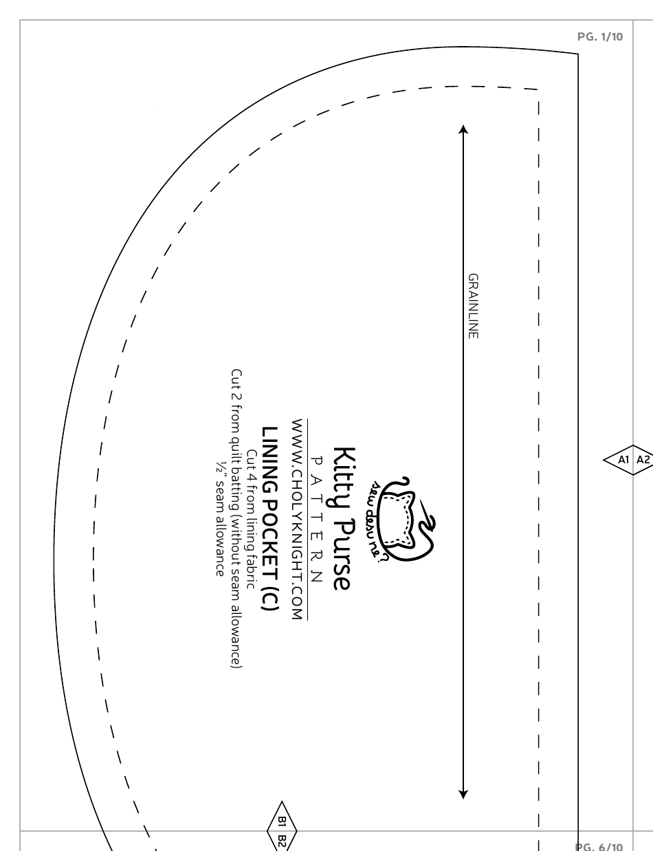 Kitty Purse Sewing Pattern Templates, Page 18