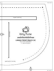Kitty Purse Sewing Pattern Templates, Page 22