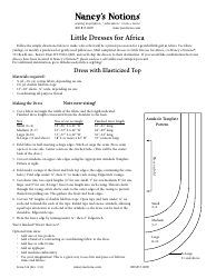 Document preview: Little Girl Dress Sewing Pattern