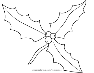 Document preview: Holly Leaf Outline Template