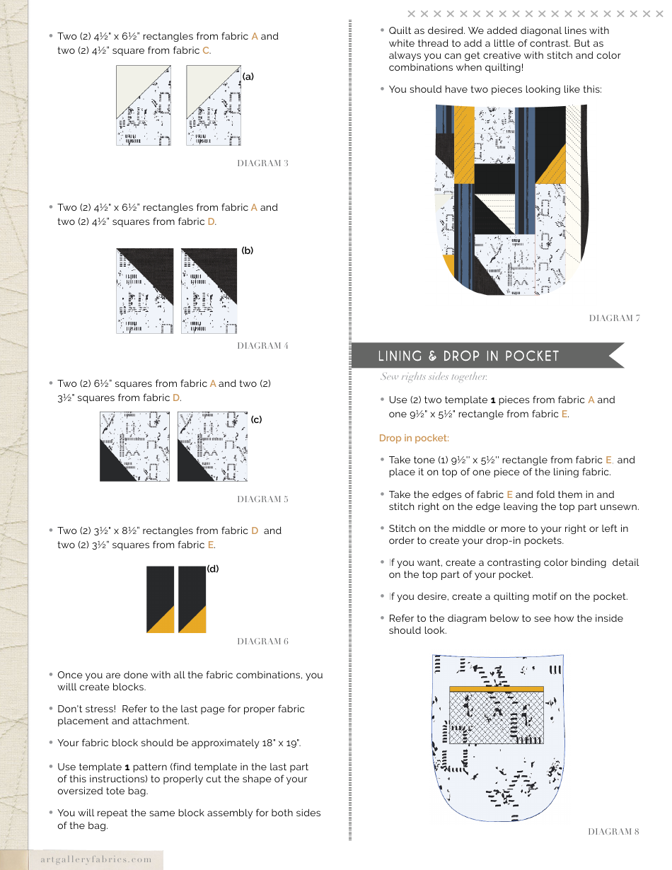 Alamo Tote Pattern Templates, Page 4