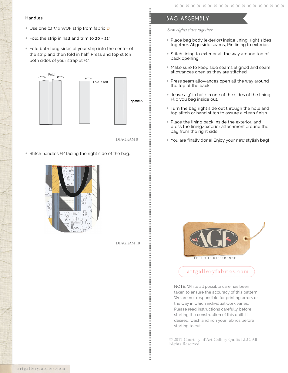 Alamo Tote Pattern Templates, Page 5
