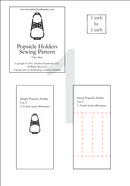 Popsicle Holders Sewing Pattern - Printable Template