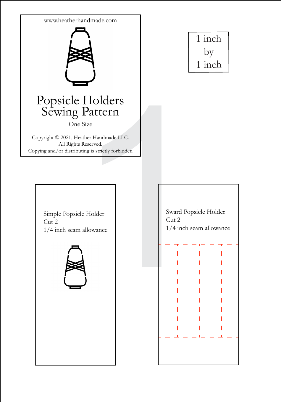 Popsicle Holders Sewing Pattern Templates Download Printable PDF