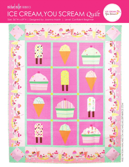 ICE Cream Quilt Pattern Templates Preview