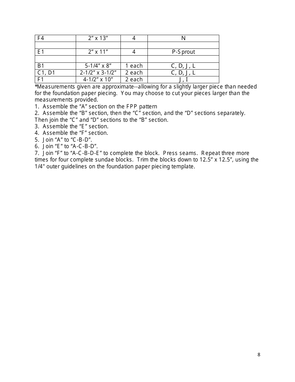ICE Cream Quilt Pattern Templates, Page 9