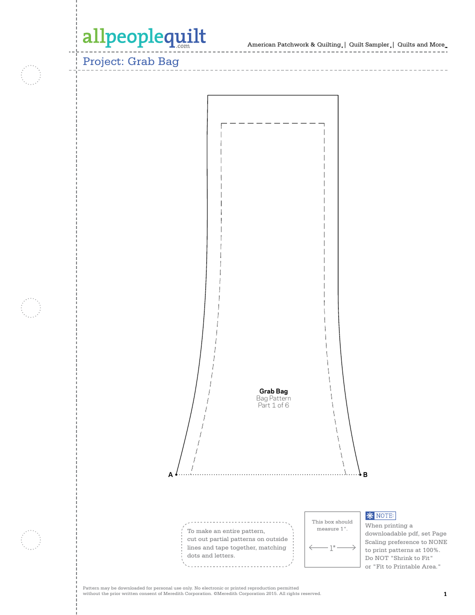Grab Bag Quilt Pattern Templates Download Printable PDF | Templateroller