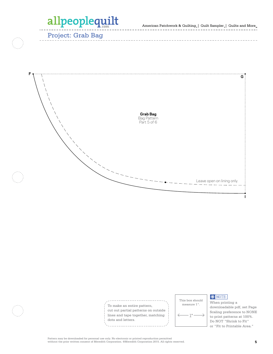 Grab Bag Quilt Pattern Templates, Page 5