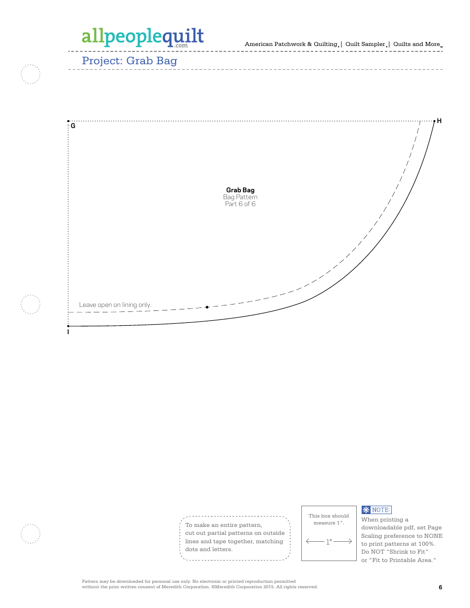 Grab Bag Quilt Pattern Templates, Page 6