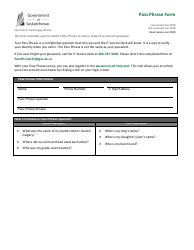 Document preview: Pass Phrase Form - Saskatchewan, Canada