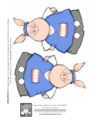 Document preview: Boomer the Pig Finger Puppet Template