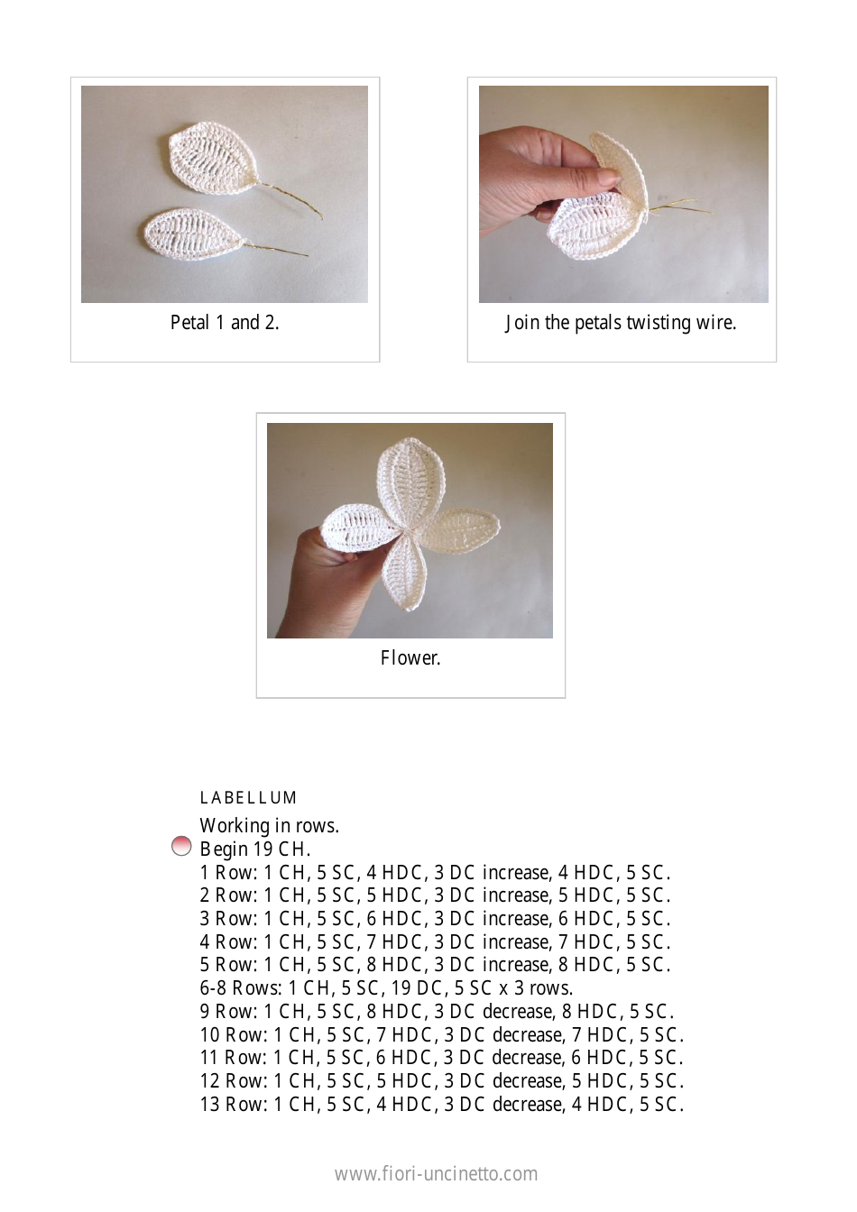 Orchid Cypripedium Crochet Pattern, Page 7