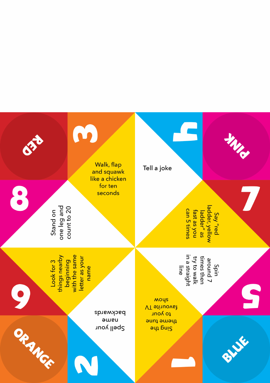 Fortune Teller Template Varicolored Download Printable PDF