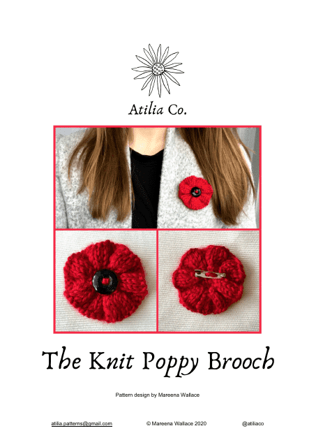 Poppy Brooch Knitting Pattern