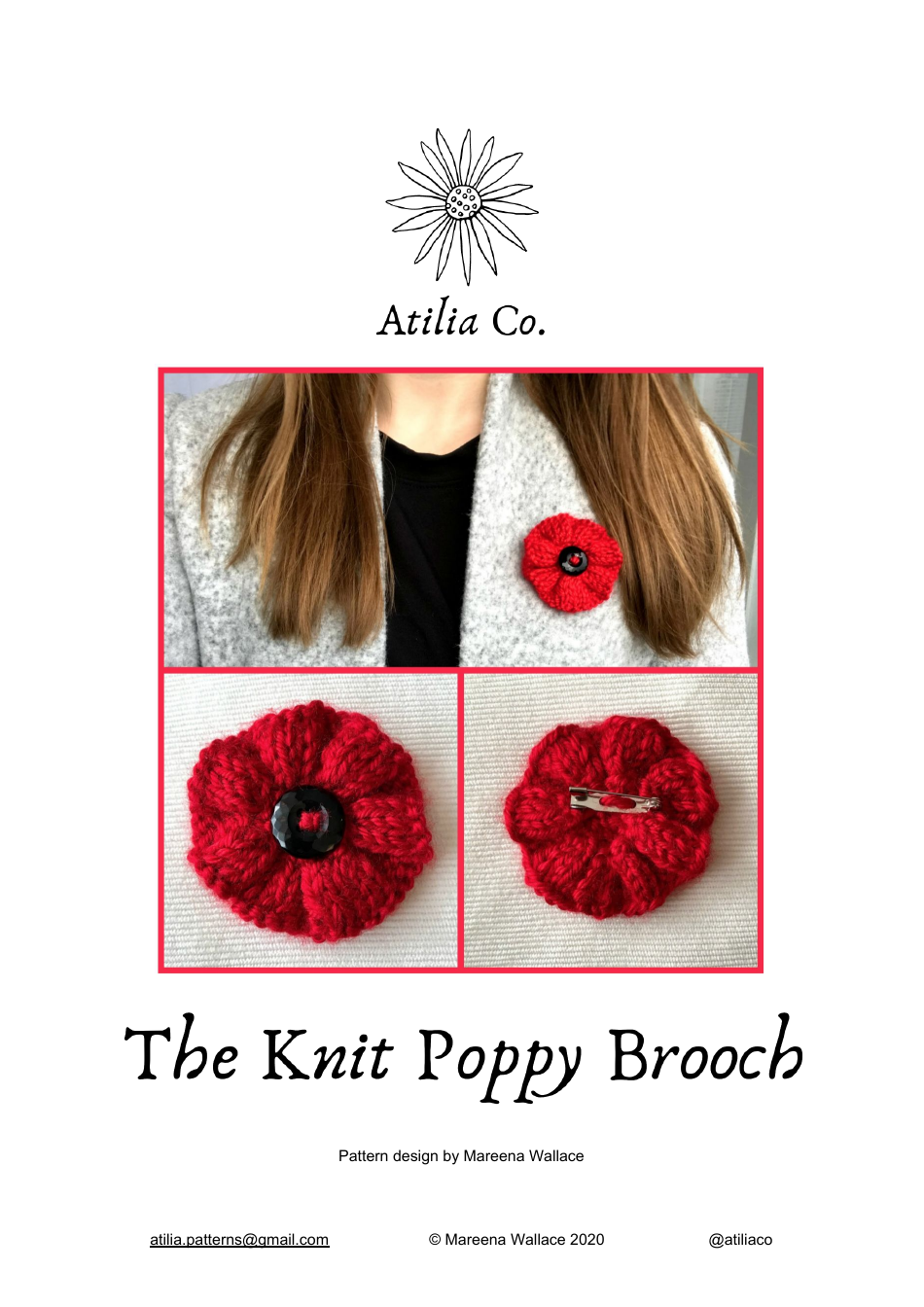 Poppy Brooch Knitting Pattern Download Printable PDF Templateroller Poppy Brooch Knitting Pattern Download Printable PDF Templateroller