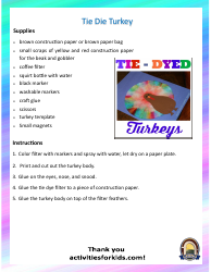 Tie Dye Turkey Template