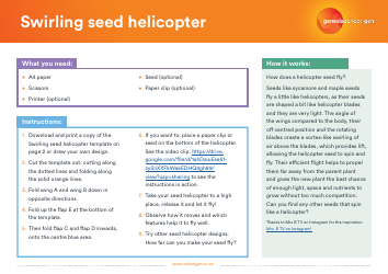 Document preview: Paper Swirling Seed Helicopter Template