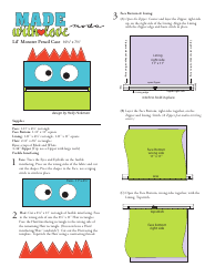 Document preview: Lil' Monster Pencil Case Sewing Pattern Templates