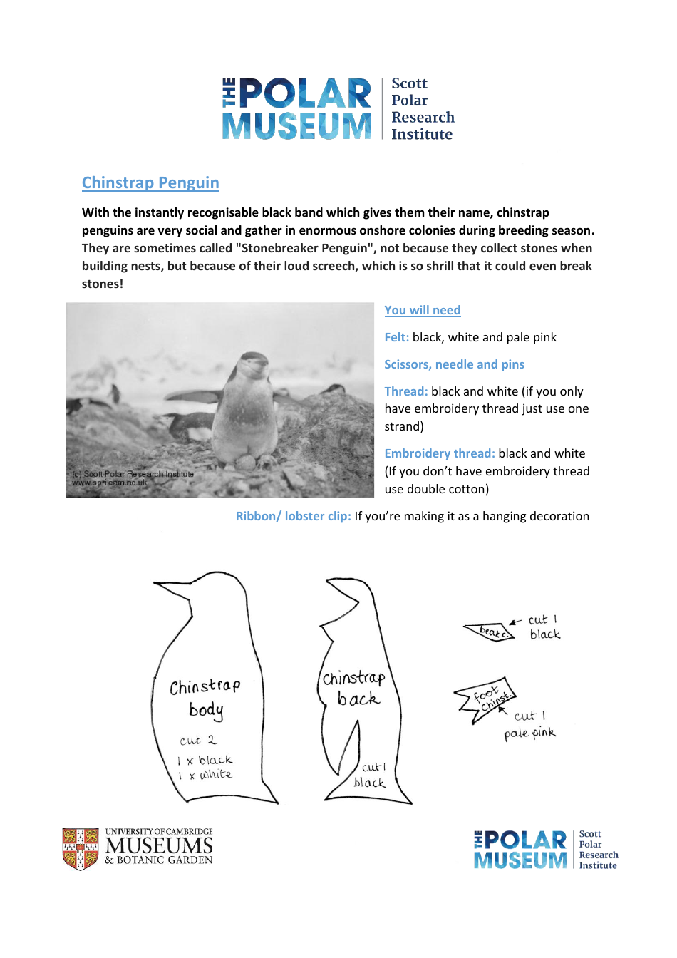 Felt Penguin Sewing Pattern Template - Preview Image