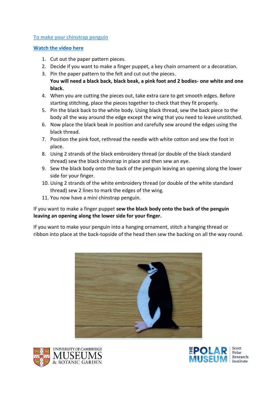 Felt Penguin Sewing Pattern Template Download Printable Pdf Templateroller