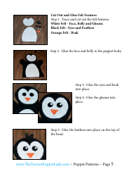 Penguin Felt Hand Puppet Template, Page 5