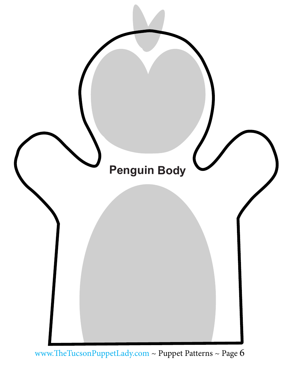Penguin Felt Hand Puppet Template, Page 6