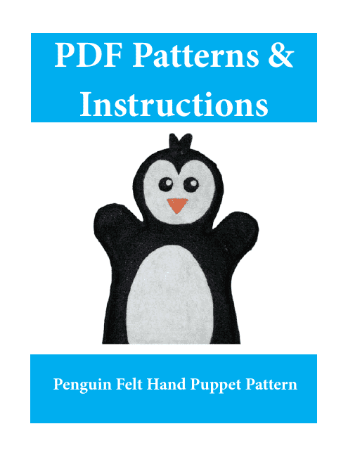 Penguin Felt Hand Puppet Template - Printable PDF