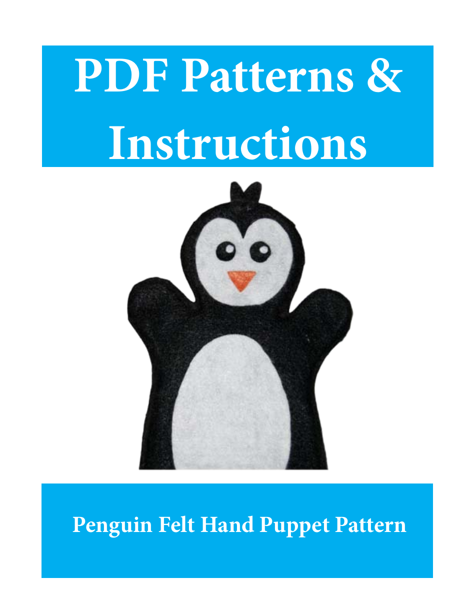 Penguin Felt Hand Puppet Template Download Printable PDF Templateroller