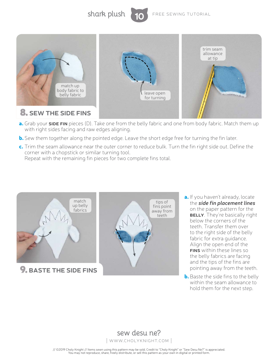 Shark Plush Sewing Patten Template, Page 10