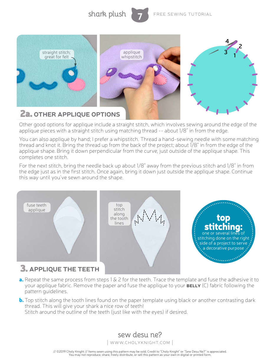Shark Plush Sewing Patten Template, Page 7