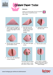 Document preview: Origami Paper Tulip Guide