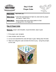 Document preview: Prayer Cube Template