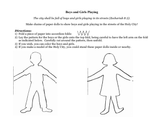 Document preview: Boy and Girl Paper Doll Chain Templates